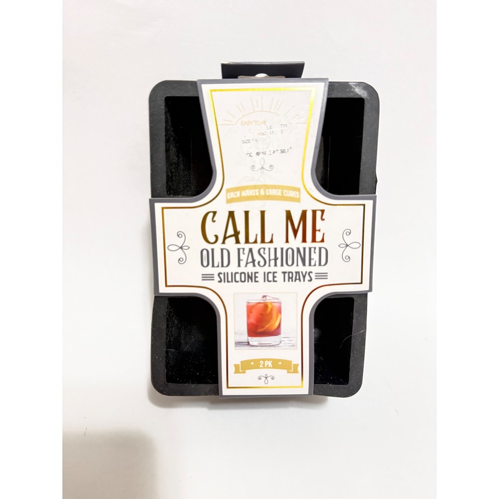 Evriholder Call Me Old Fashioned Silicone Ice Trays 2 Pack‎ Large 2 Inch Cubes